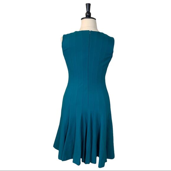 Lands’ End Teal Green/Blue Seamed Sleeveless Fit Flare Ponte Dress Size 14 - Picture 4 of 11